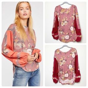 NWT Free People Thermal Oversized flower patch